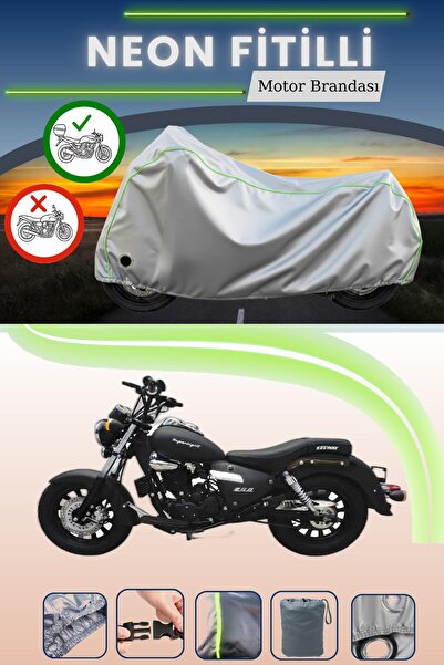 Cemku Shine حقيبة خلفية رمادية اللون ومتوافقة مع قماش نيون فيتيل كوبا سوبرلايت 200 المتوافق مع الدراجات النارية