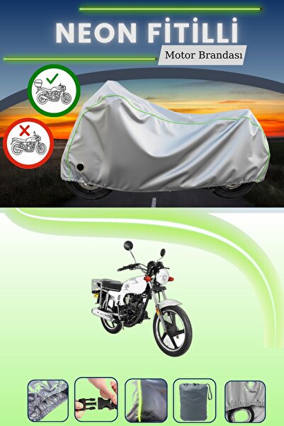 Cemku Shine حقيبة خلفية رمادية اللون ومتوافقة مع قماش نيون متوافق مع دراجة نارية يوكي YK 125-7D أبولو