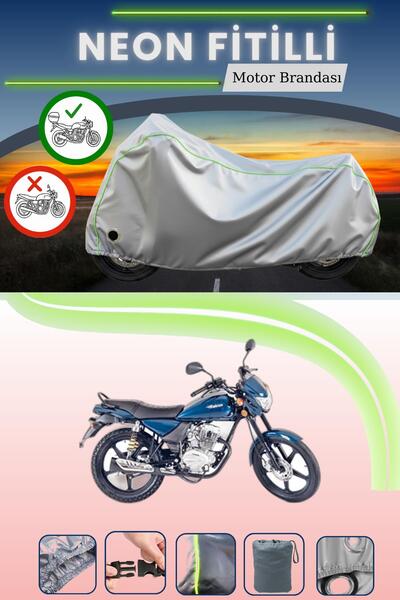 Cemku Shine Gray Tail Bag and Lock Compatible Neon Corded Falcon Wolf 180 Compatible Motorcycle Tarpaulin