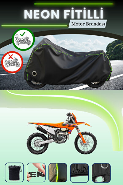 Cemku Shine حقيبة خلفية سوداء وقماش متوافق مع قفل نيون متوافق مع KTM 250 EXC