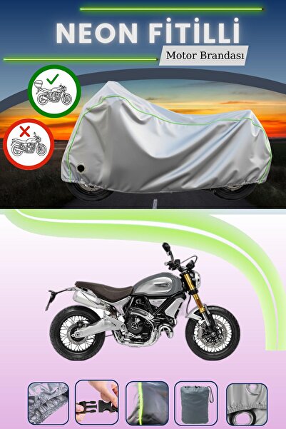 Cemku Shine حقيبة خلفية رمادية نيون قماش مجدّل ومتوافقة مع قفل دوكاتي سكرامبل...