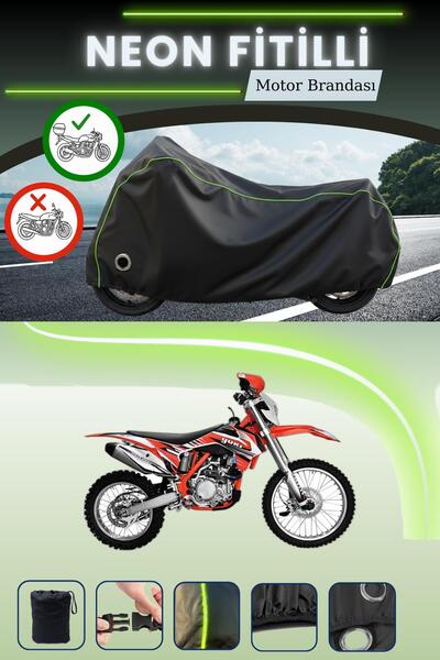 Cemku Shine حقيبة خلفية سوداء وقماش متوافق مع قفل نيون فيتيلي يوكي ديرتي باوز متوافق مع ماركة موتور أوف رود