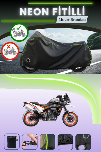 Cemku Shine حقيبة خلفية سوداء وقماش نيون متوافق مع قفل KTM 890 SMT متوافق مع ...