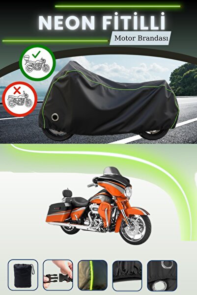 Cemku Shine حقيبة خلفية سوداء وقفل متوافقان مع حقيبة نيون فايتل هارلي ديفيدسو...