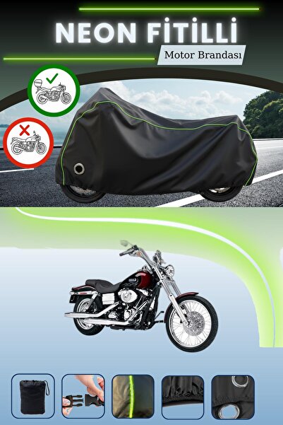 Cemku Shine حقيبة خلفية سوداء وقفل متوافقان مع قماش محرك نيون فيتيل هارلي ديف...