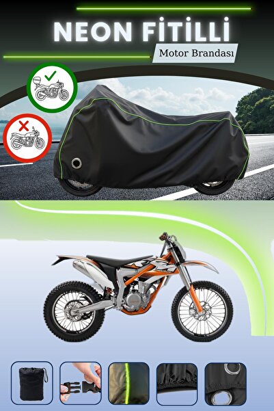 Cemku Shine حقيبة خلفية سوداء وقماش نيون متوافق مع قفل KTM 350 Freeride متواف...