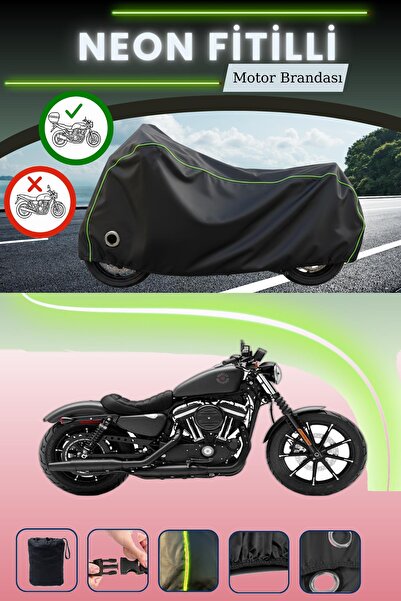 Cemku Shine حقيبة خلفية سوداء وقفل متوافقان مع قماش نيون متوافق مع دراجة هارل...