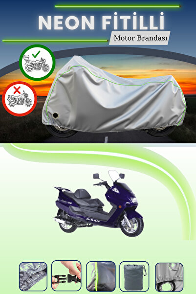 Cemku Shine حقيبة خلفية رمادية اللون ومتوافقة مع قماش نيون فايتل بيسان سانتانا 150 المتوافق مع الدراجات النارية