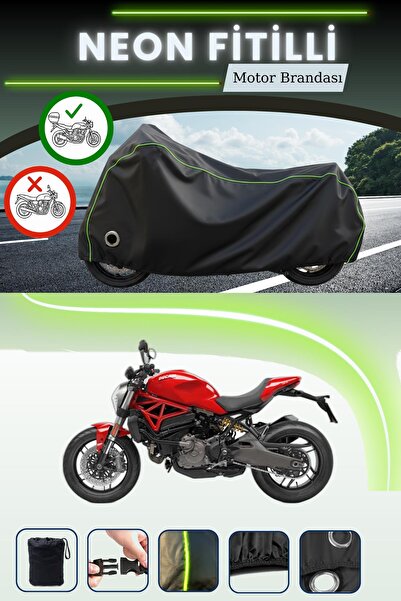 Cemku Shine حقيبة خلفية سوداء وقماش متوافق مع قفل نيون متوافق مع دراجة دوكاتي...