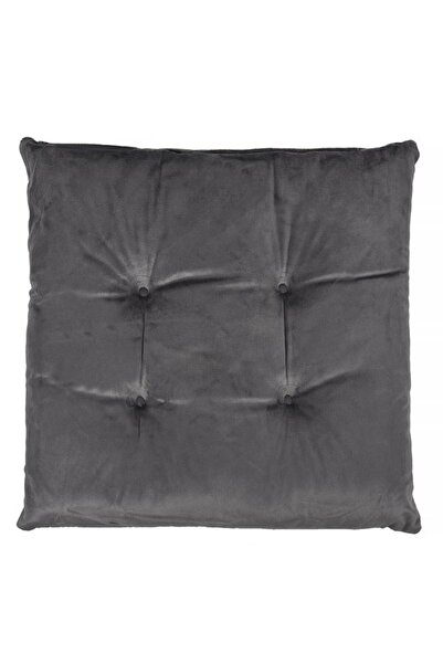 DavidaHome Perna pentru scaun, imitatie catifea, patrata, 38x38x4, gri