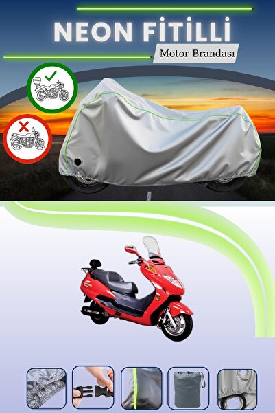 Cemku Shine حقيبة خلفية رمادية اللون ومتوافقة مع قماش نيون فايتيل دوارادو ساندور 150 المتوافق مع الدراجات النارية