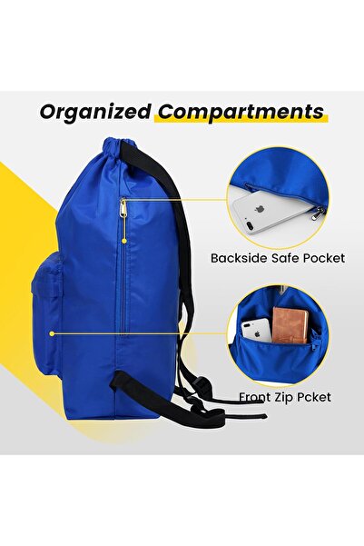 Vorspack Drawstring Backpack Water Resistant Cinch Gym Sack with Side Pocket for Men & Women