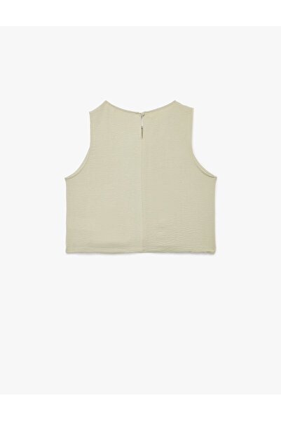 Koton Front Tie Bow Crew Neck Sleeveless Basic Blouse