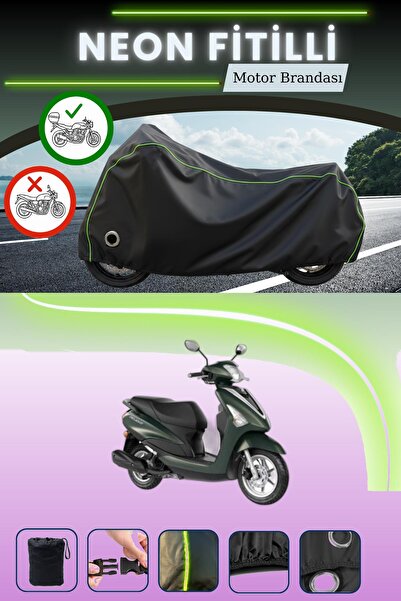 Cemku Shine حقيبة خلفية سوداء وقماش محرك متوافق مع نيون فيتيل ياماها ديلايت