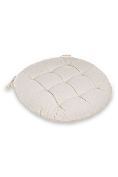 DavidaHome Round cushion, for chair, double-sided, ecru, diameter 38 cm
