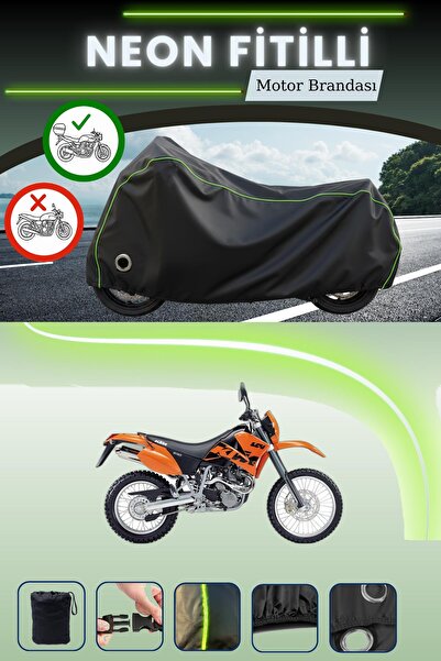 Cemku Shine حقيبة خلفية سوداء وقماش نيون متوافق مع قفل KTM 640 Adventure متوا...