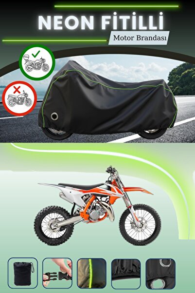 Cemku Shine حقيبة خلفية سوداء وقماش نيون متوافق مع قفل KTM 85 SX متوافق مع قم...