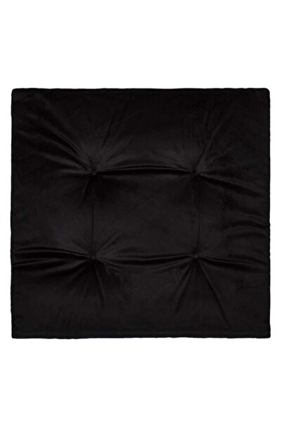 DavidaHome Perna neagra pentru scaun, imitatie catifea, patrata, 38x38x4