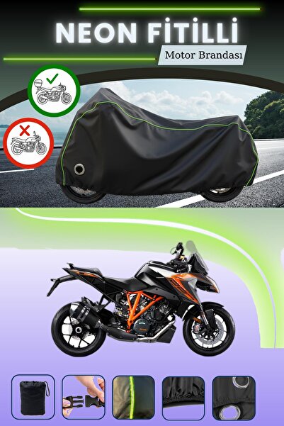 Cemku Shine حقيبة خلفية وقفل باللون الأسود النيون قماش مجدّل متوافقة مع KTM 1...