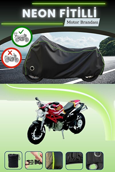 Cemku Shine حقيبة خلفية سوداء وقماش متوافق مع قفل نيون متوافق مع دراجة دوكاتي...