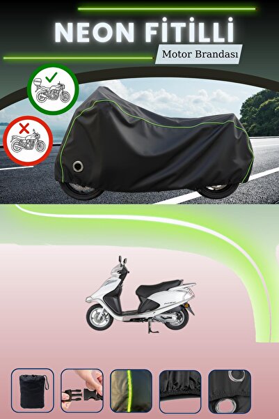 Cemku Shine حقيبة خلفية سوداء وقماش متوافق مع قفل نيون مونديال فيوري 110i متو...