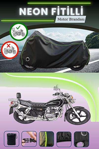 Cemku Shine حقيبة خلفية سوداء وقماش متوافق مع قفل نيون فيلي أورا YM 150-A متو...