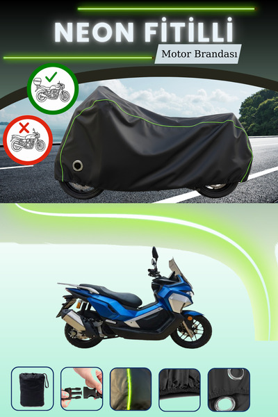 Cemku Shine Siyah Neon Fitilli Arka Çanta ve Kilit Uyumlu Revolt Rsx7 Uyumlu ...