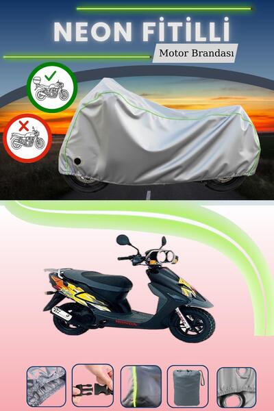 Cemku Shine حقيبة خلفية رمادية اللون ومتوافقة مع قماش نيون فليتشي هوندا SXR 5...