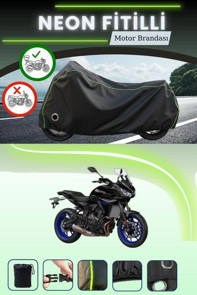 Cemku Shine حقيبة خلفية وقفل باللون الأسود النيون قماش مجدّل متوافقة مع ياماه...