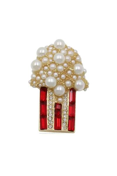 Pursehuit Χρυσή καρφίτσα, Popcorn, με μαργαριτάρια, C1 OUT