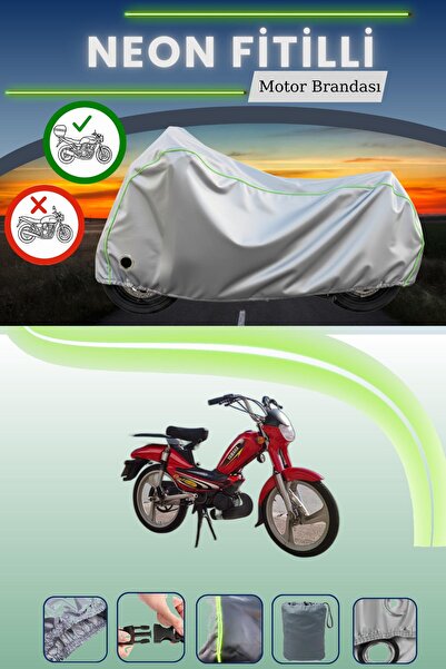 Cemku Shine حقيبة خلفية رمادية اللون ومتوافقة مع قماش دراجة نارية من نوع نيون...