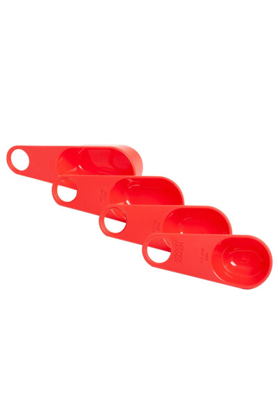 Joseph Joseph 420171 Measuring Cup Set, 4pcs, Snap-on Handles, Red