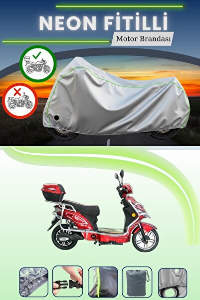 Cemku Shine حقيبة خلفية رمادية اللون ومتوافقة مع قفل نيون فايتي كينج موتور KR...