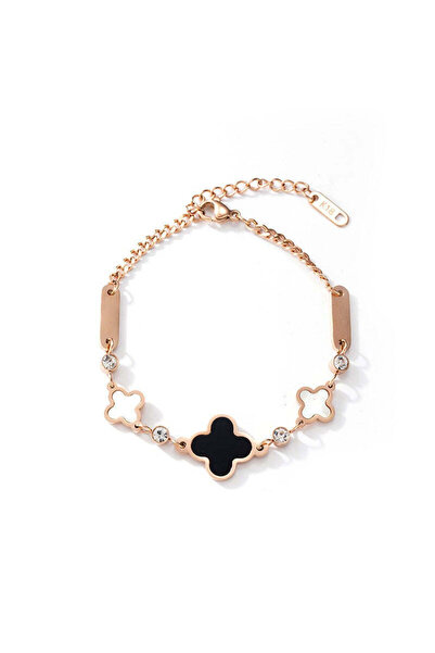 Pursehuit Brățară de culoare auriu-roz, realizată din oțel inoxidabil, cu tri...