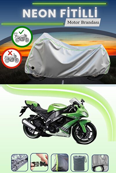 Cemku Shine حقيبة خلفية رمادية اللون وقماش نيون متوافق مع قفل كاواساكي نينجا ...