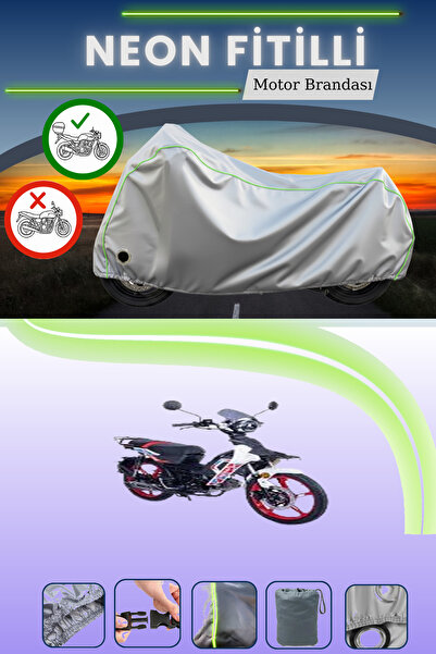 Cemku Shine حقيبة خلفية رمادية اللون ومتوافقة مع قماش نيون فايتي ألتاي تانك S50 المتوافق مع الدراجات النارية