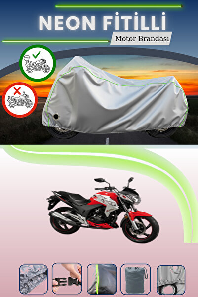 Cemku Shine حقيبة خلفية رمادية اللون ومتوافقة مع قماش نيون فايتل فالكون شارب 150 المتوافق مع الدراجات النارية