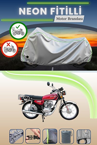 Cemku Shine حقيبة خلفية رمادية اللون ومتوافقة مع قفل نيون فايبر ستيل موتور فيكتوري 125 متوافقة مع قماش الدراجات النارية