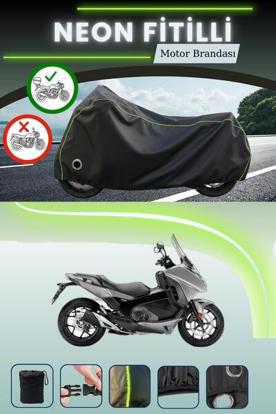 Cemku Shine Black Rear Bag and Lock Compatible Neon Corded Honda Nc 700 Dc In...