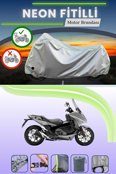 Cemku Shine Gray Tail Bag and Lock Compatible Neon Corded Honda Nc 750D Integ...