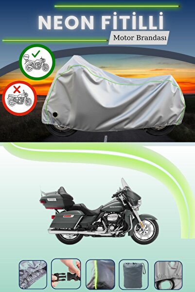 Cemku Shine حقيبة خلفية رمادية اللون ومتوافقة مع قماش نيون فايتي هارلي ديفيدس...