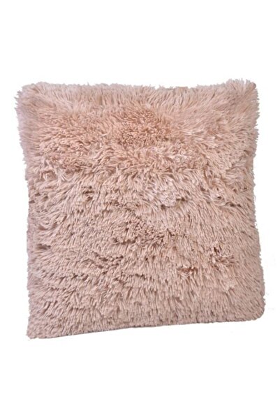 DavidaHome Perna decorativa, model uni, doua fete, blana pufoasa, 50x50 cm, b...