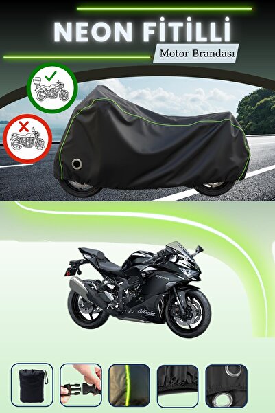 Cemku Shine حقيبة خلفية سوداء وقماش نيون متوافق مع قفل كاواساكي نينجا ZX-4R م...