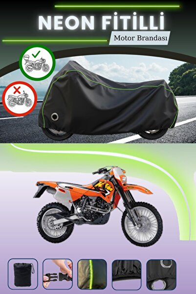 Cemku Shine حقيبة خلفية سوداء وقماش نيون متوافق مع قفل KTM 620 SC متوافق مع ق...