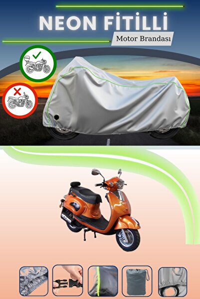 Cemku Shine حقيبة خلفية رمادية اللون ومتوافقة مع قماش نيون فايتي مونديال 125 ...