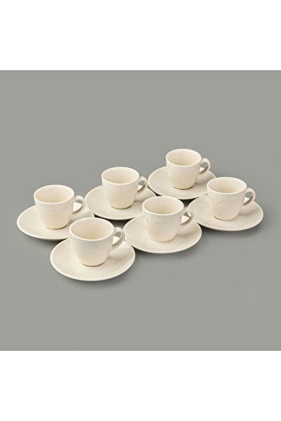 Evidea Kitchen Arnea 6'lı Kahve Fincan Takımı - Krem - 90 ml