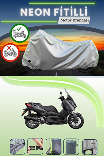 Cemku Shine حقيبة خلفية رمادية اللون ومتوافقة مع قفل نيون فليتلي ياماها X-Max...