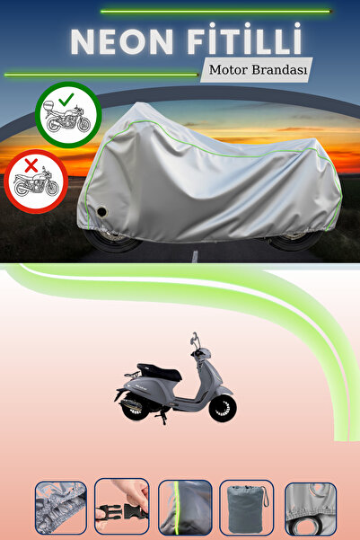 Cemku Shine حقيبة خلفية رمادية اللون ومتوافقة مع قماش نيون فيتيل ألتاي ميسك 50 المتوافق مع الدراجات النارية