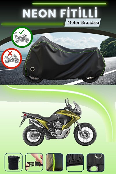 Cemku Shine حقيبة خلفية سوداء وقماش نيون متوافق مع قفل هوندا XL 700 ترانسالب ...