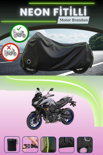 Cemku Shine حقيبة خلفية وقفل باللون الأسود النيون قماش مجدّل متوافقة مع ياماه...